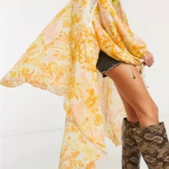 Free People Lost in Love Kimono Honey Combo - Picture 2 of 9